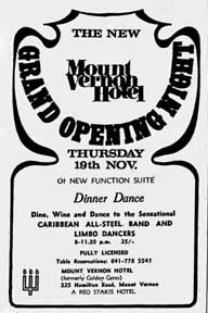 Mount Vernon Hotel Advert